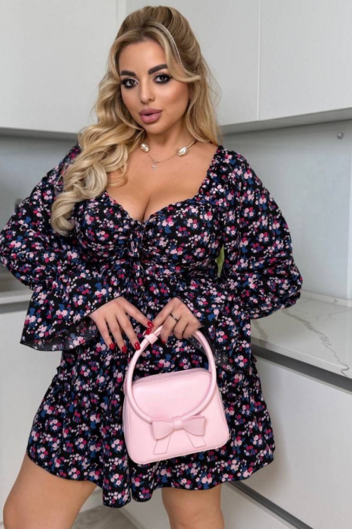 Сукня міні зі спідницею клеш YM-7064A12