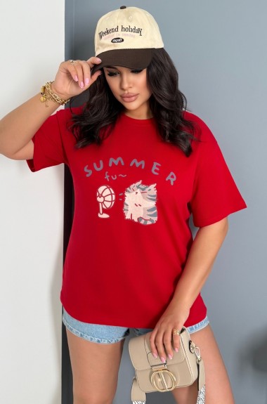 Футболка с принтом оверсайз IB-1136A300 Футболка с принтом оверсайз IB-1136A300