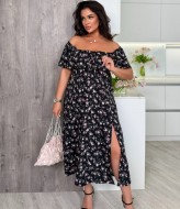 Летнее платье миди с разрезом на ноге OLI-1447A630