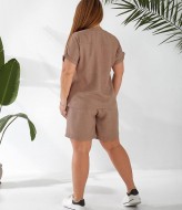 Летний льняной костюм с шортами  AO-2512A480