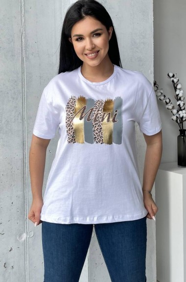 Футболка oversize крою зі стразами  AMU-007A270 
