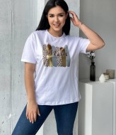 Футболка женская со стразами  AMU-007A270