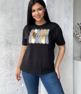 Футболка женская со стразами  AMU-007A270