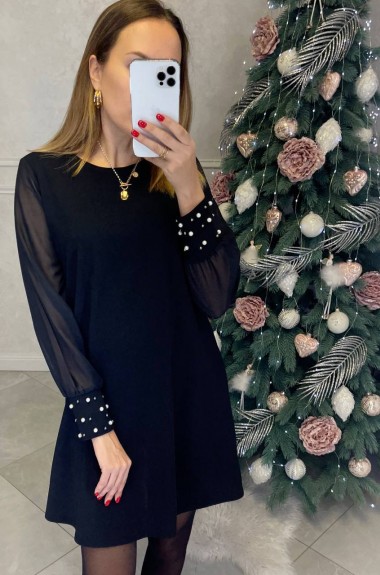 Платье с шифоновыми рукавами AMU-1518A399 Платье с шифоновыми рукавами AMU-1518A399