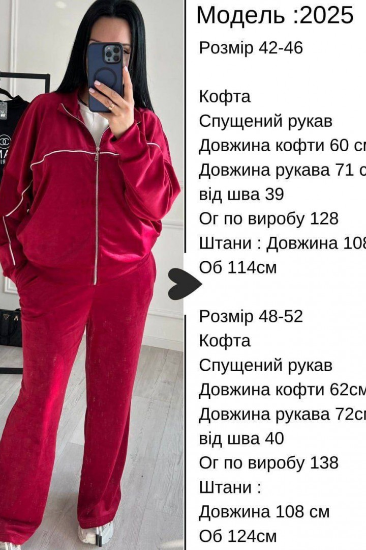 Велюровий костюм   JK-2025A699 