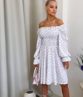 Платье с оголенными плечами  JK-2049A599