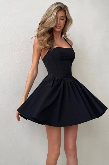 Платье черное с открытой спиной JW-340A450 Платье черное с открытой спиной JW-340A450