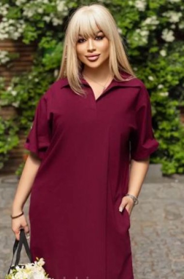 Платье с воротником поло NJ-LSH-836A580