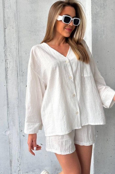 Костюм лен шорты и рубашка ANB-316A480