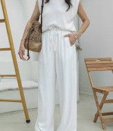 Широкие льняные брюки женские  ANB-494A420