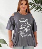 Блуза со спущенными плечами NU-1448A11