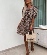 Леопардовое летнее платье  IPO-685A349