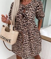 Леопардовое летнее платье  IPO-685A349