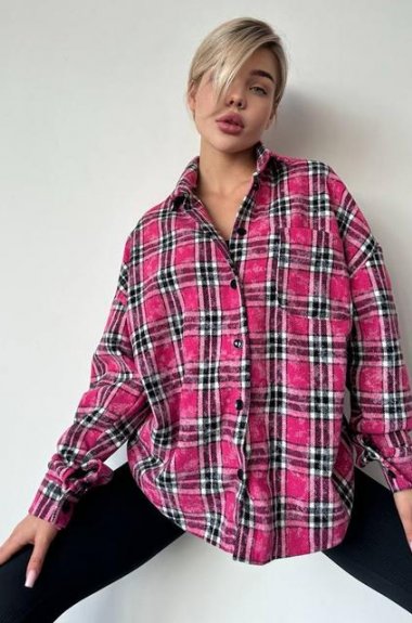 Женская сорочка в клетку NJ-LYK-R0387A600