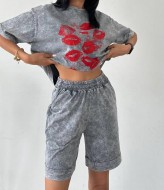 Женский костюм шорты и футболка   AMU-0322A799