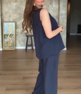 Штапельный брючный костюм  AMU-940.1940A450