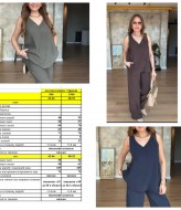 Штапельный брючный костюм  AMU-940.1940A450