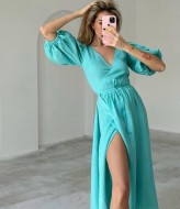 Льняний сарафан на запах  ANB-314A450