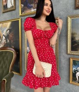 Платье с рукавом фонарик   SOL-2799A300