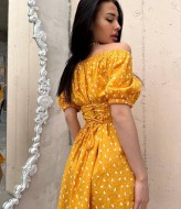 Платье с рукавом фонарик   SOL-2799A300