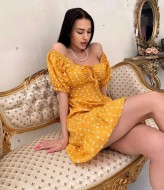 Платье с рукавом фонарик   SOL-2799A300