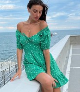 Платье с рукавом фонарик   SOL-2799A300