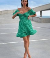 Платье с рукавом фонарик   SOL-2799A300