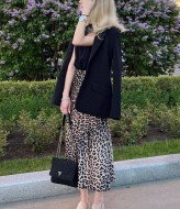 Шелковая леопардовая юбка  RK-617A350