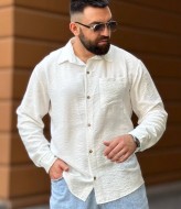 Мужская рубашка льняная VM-10514A350