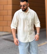 Мужская рубашка льняная VM-10514A350