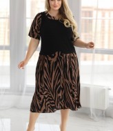 Платье комбинированное из двух тканей AO-2518A650