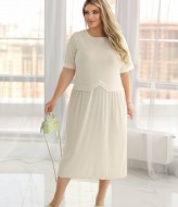 Платье комбинированное из двух тканей AO-2518A650