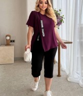 Летний женский костюм бриджи и футболка  VL-1069A700