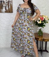 Платье длинное с разрезом на ноге  VL-1076A500