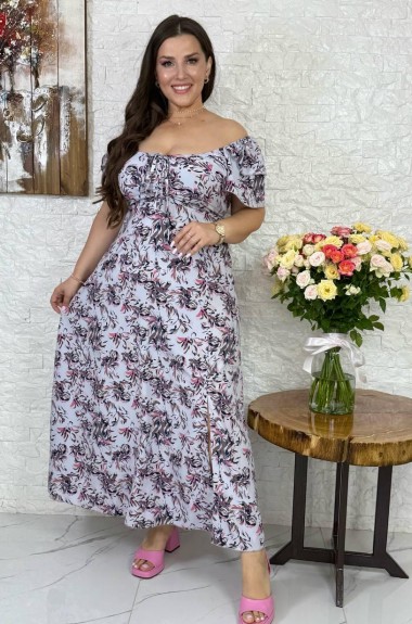 Платье длинное с разрезом на ноге VL-1076A500 Платье длинное с разрезом на ноге VL-1076A500