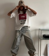 Длинная футболка оверсайз  ANB-487A420