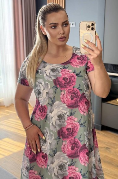 Шифоновое платье с коротким рукавом AO-1741A550 Шифоновое платье с коротким рукавом AO-1741A550