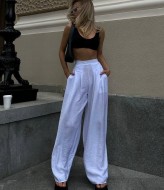 Льняные брюки-палаццо KC-0403A480