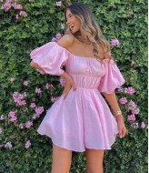 Розовое платье летнее  MEB-235A370