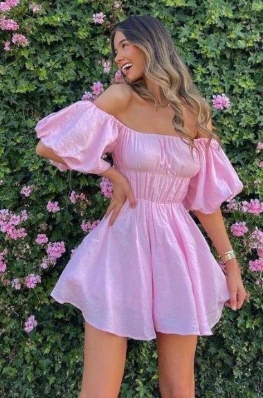 Розовое платье летнее  MEB-235A370