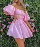 Розовое платье летнее  MEB-235A370