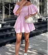 Розовое платье летнее  MEB-235A370