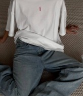 Оверсайз футболка белая  MEB-239A350