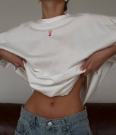 Оверсайз футболка белая  MEB-239A350