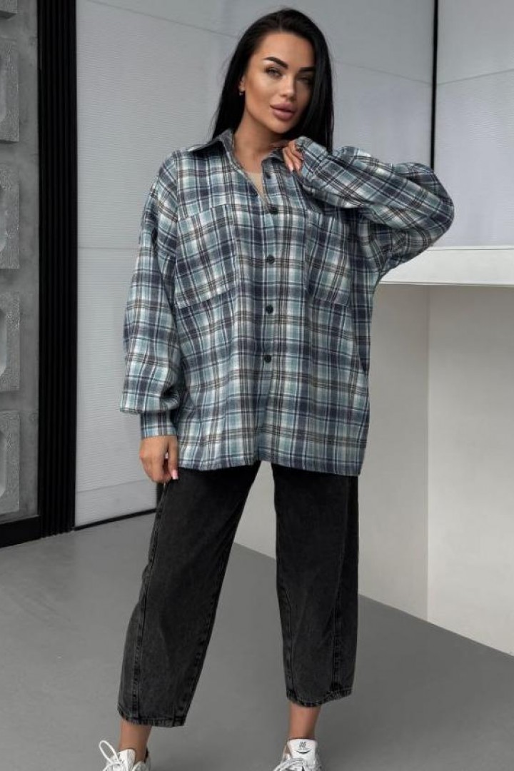 Рубашка женская оверсайз в клетку  COB-825A449