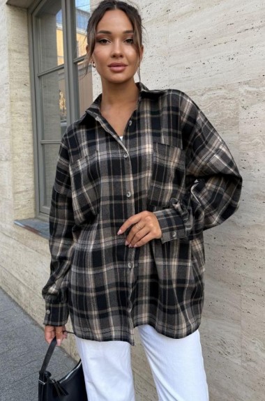 Рубашка женская оверсайз в клетку  COB-825A449