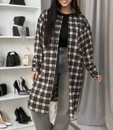 Длинная рубашка в клетку женская  COB-859A749