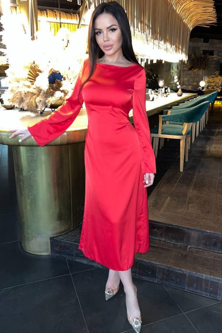 Платье шелковое длинное  HOU-358A430