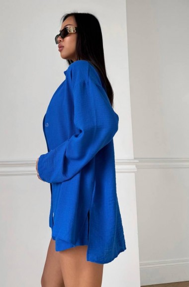 Женский льняной костюм с шортами  HOU-281A499