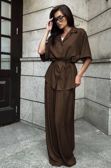 Шелковый брючный костюм  RK-877A600 Шелковый брючный костюм  RK-877A600